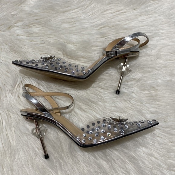 Mach and Mach‎ Crystal Embellished Clear Ankle Strap pump - Picture 3 of 12
